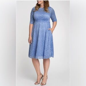 Kiyonna Blue Lace Cocktail Dress‎